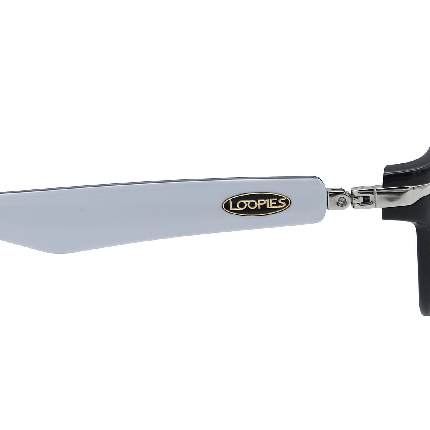 Loopies Wayfarer Polarized Folding Sunglasses in White & Black