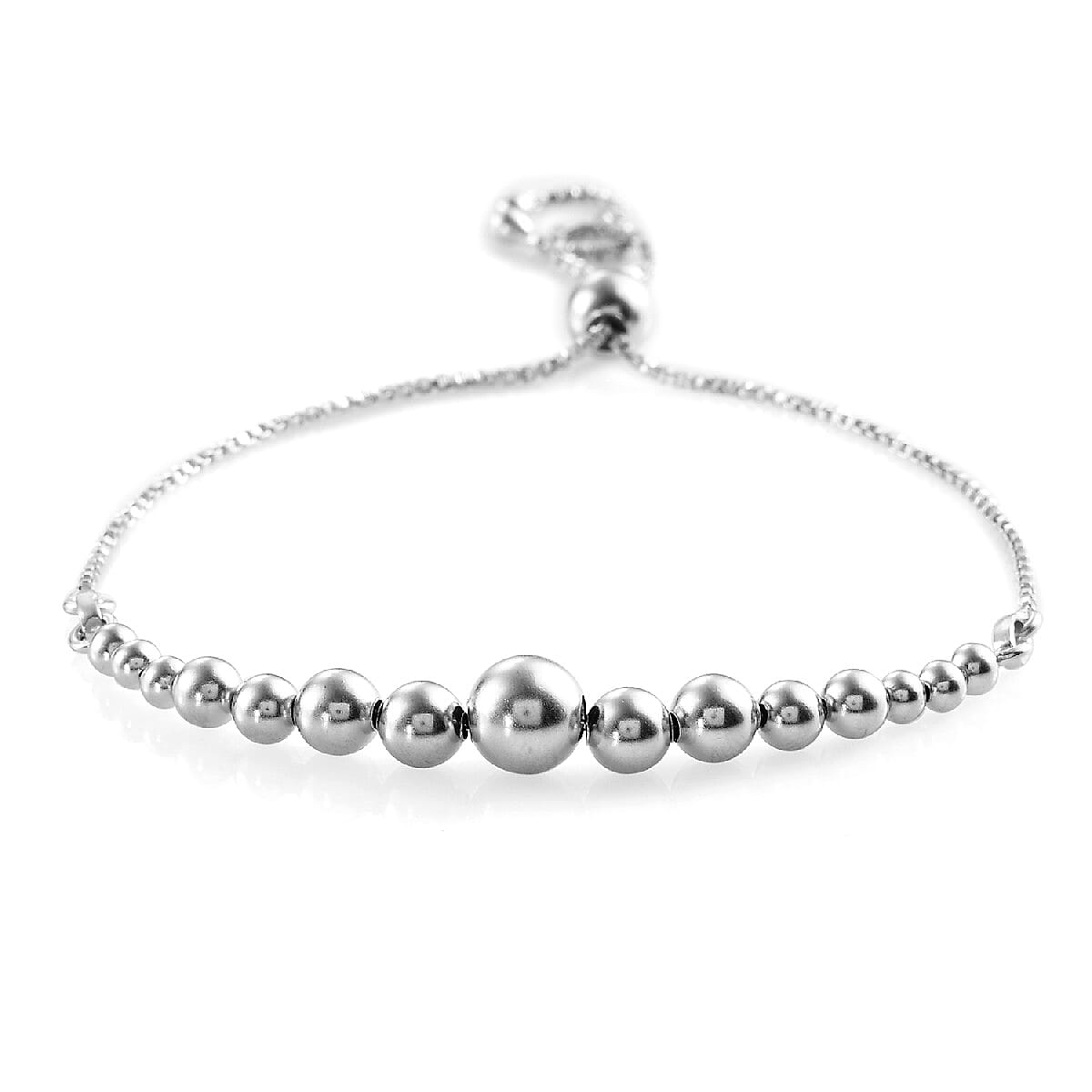 Sterling Silver Bolo Ball Bracelet (Size 6.5-9.5)