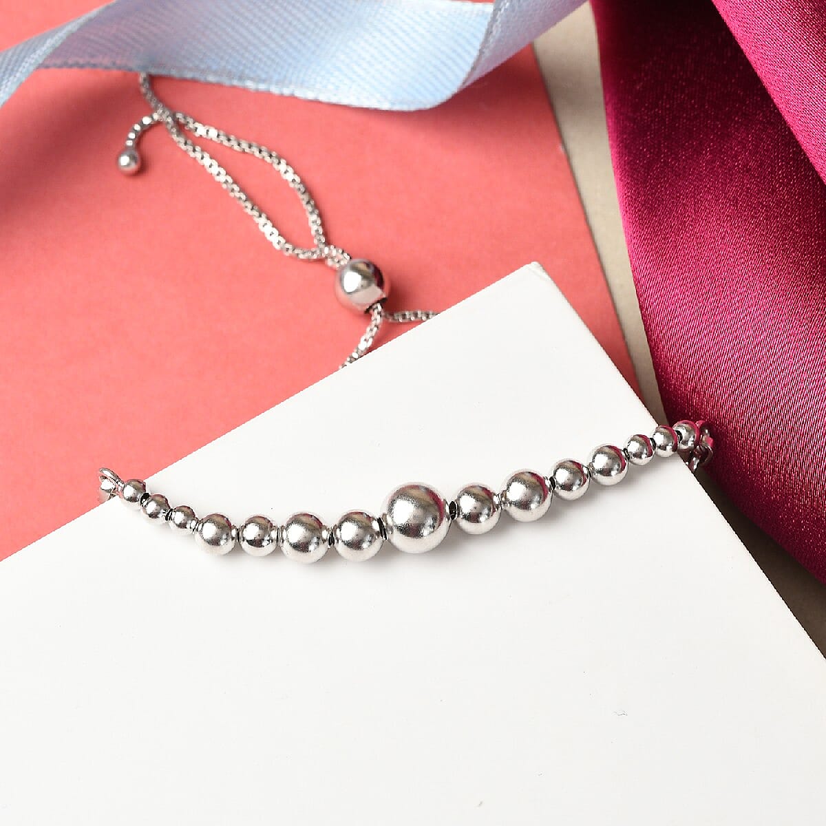 Sterling Silver Bolo Ball Bracelet (Size 6.5-9.5)