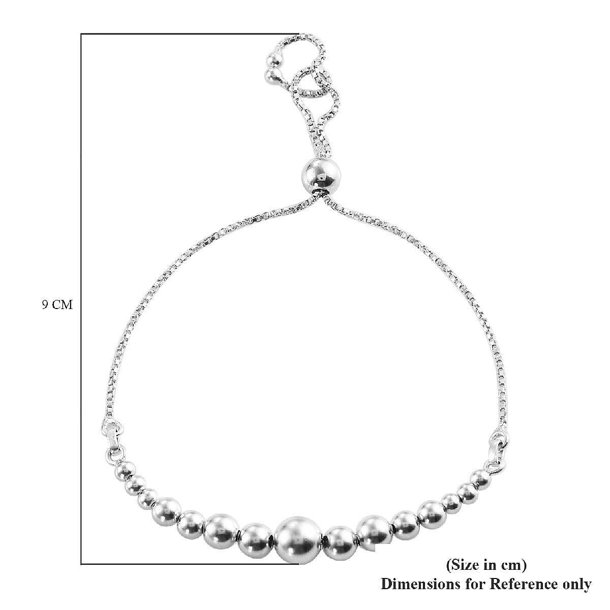 Sterling Silver Bolo Ball Bracelet (Size 6.5-9.5)