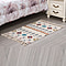 Turkish Style Pattern Tufted Rug with Tassel in Cream and Multi
