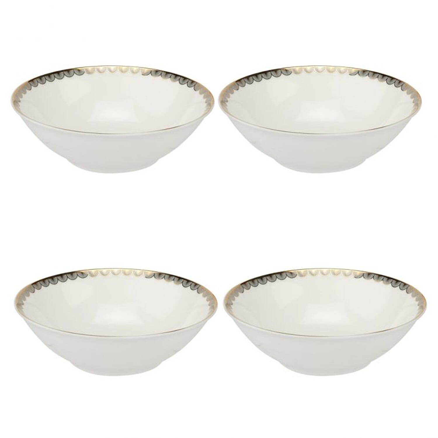 Set of 4 - Royal Worcester Blue Lily Bowls 16cm
