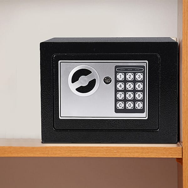 Programmable Digital Safe- Battery Enabled 17E Safe Box in Brown (Size 23x17cm)