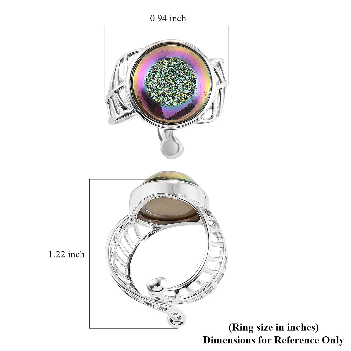 Sajen Silver ILLUMINATION Collection - Drusy Agate Ring in Sterling Silver 11.50 Ct.