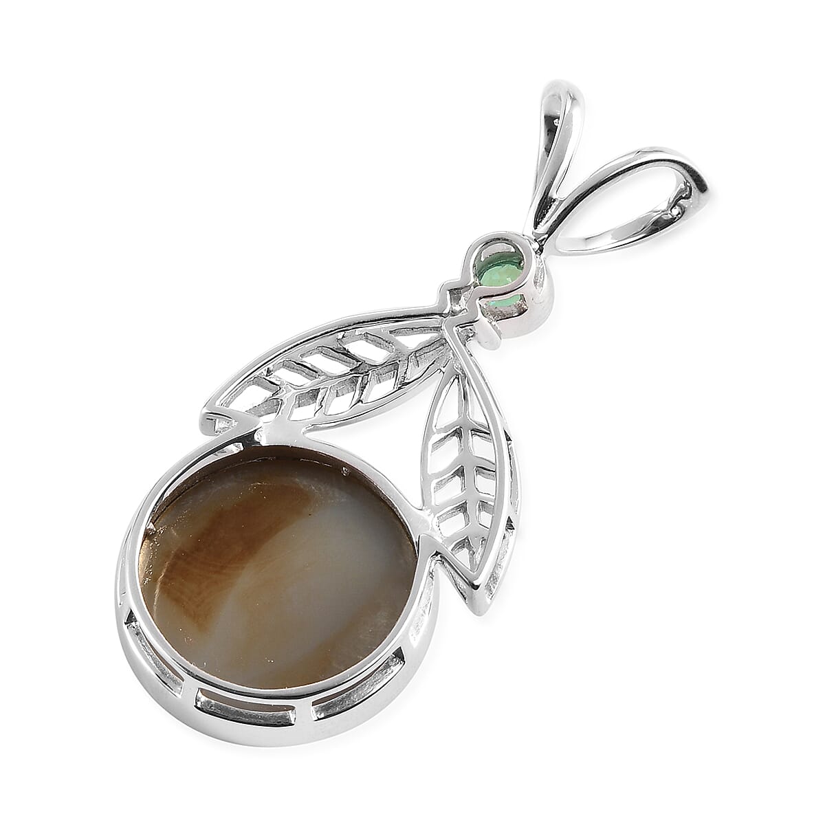 Sajen Silver ILLUMINATION Collection - Agate and Doublet Quartz Pendant in Sterling Silver 30.00 Ct