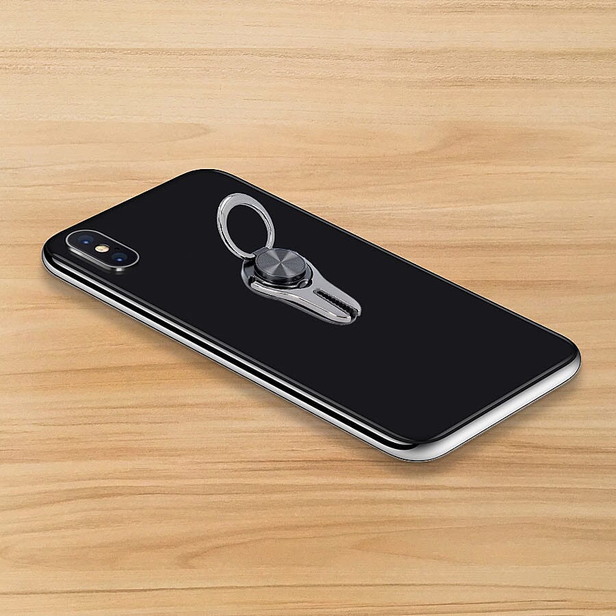 Set of 2 Pieces Cell Phone Ring Holder Stand (Size: 6.1x3.4x0.9cm) - Black