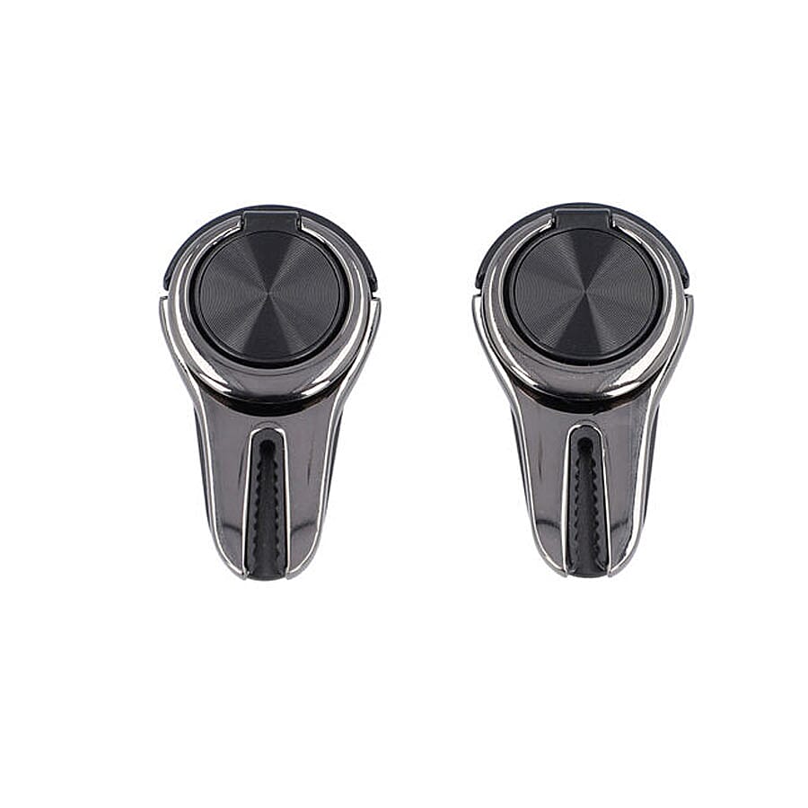Set of 2 Pieces Cell Phone Ring Holder Stand (Size: 6.1x3.4x0.9cm) - Black