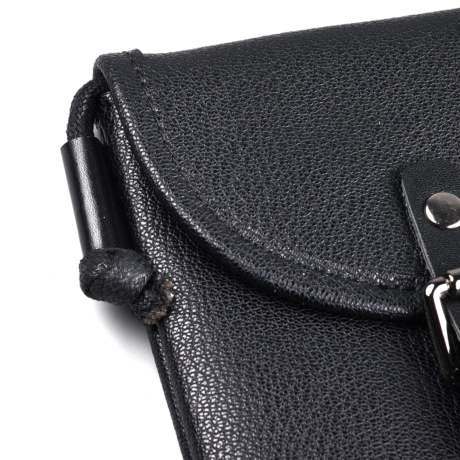 Genuine Leather Crossbody Bag - Black