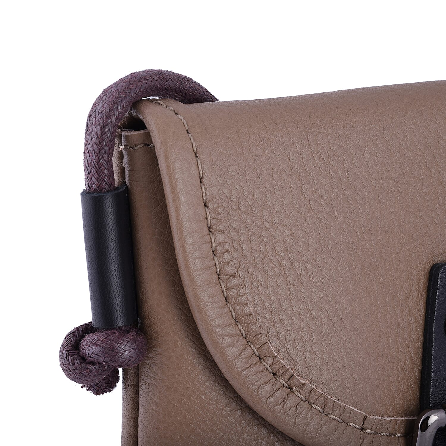 100% Genuine Leather Crossbody Bag with Shoulder Strap (Size 13x4x20cm) - Grey