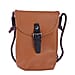 100% Genuine Leather Crossbody Bag (Size 13x4x20cm) - Tan