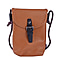 100% Genuine Leather Crossbody Bag (Size 13x4x20cm) - Tan