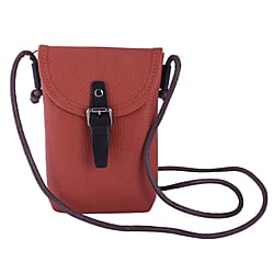 100% Genuine Leather Crossbody Bag (Size 13x4x20cm) - Mustard