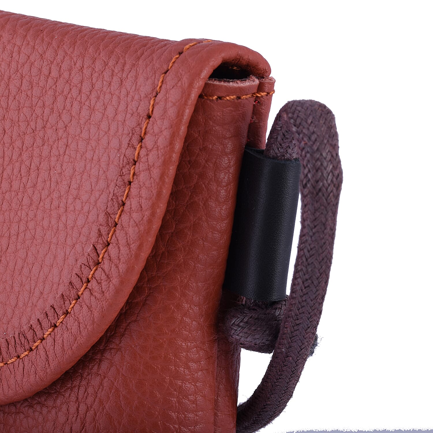 100% Genuine Leather Crossbody Bag with Shoulder Strap (Size 13x4x20cm) - Mustard