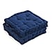 Set of 2 Solid Colour Floor Cushion - Navy