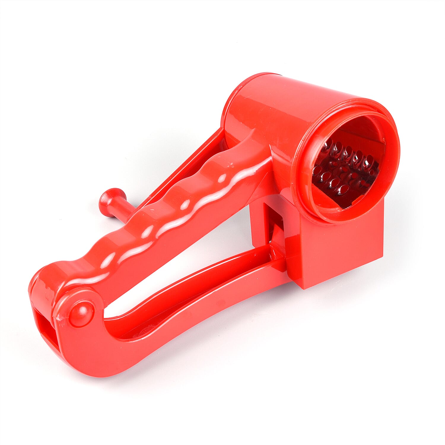 Handheld Non-Electric Slicer, Grater, Grinder with 3 Removable Blades - Red