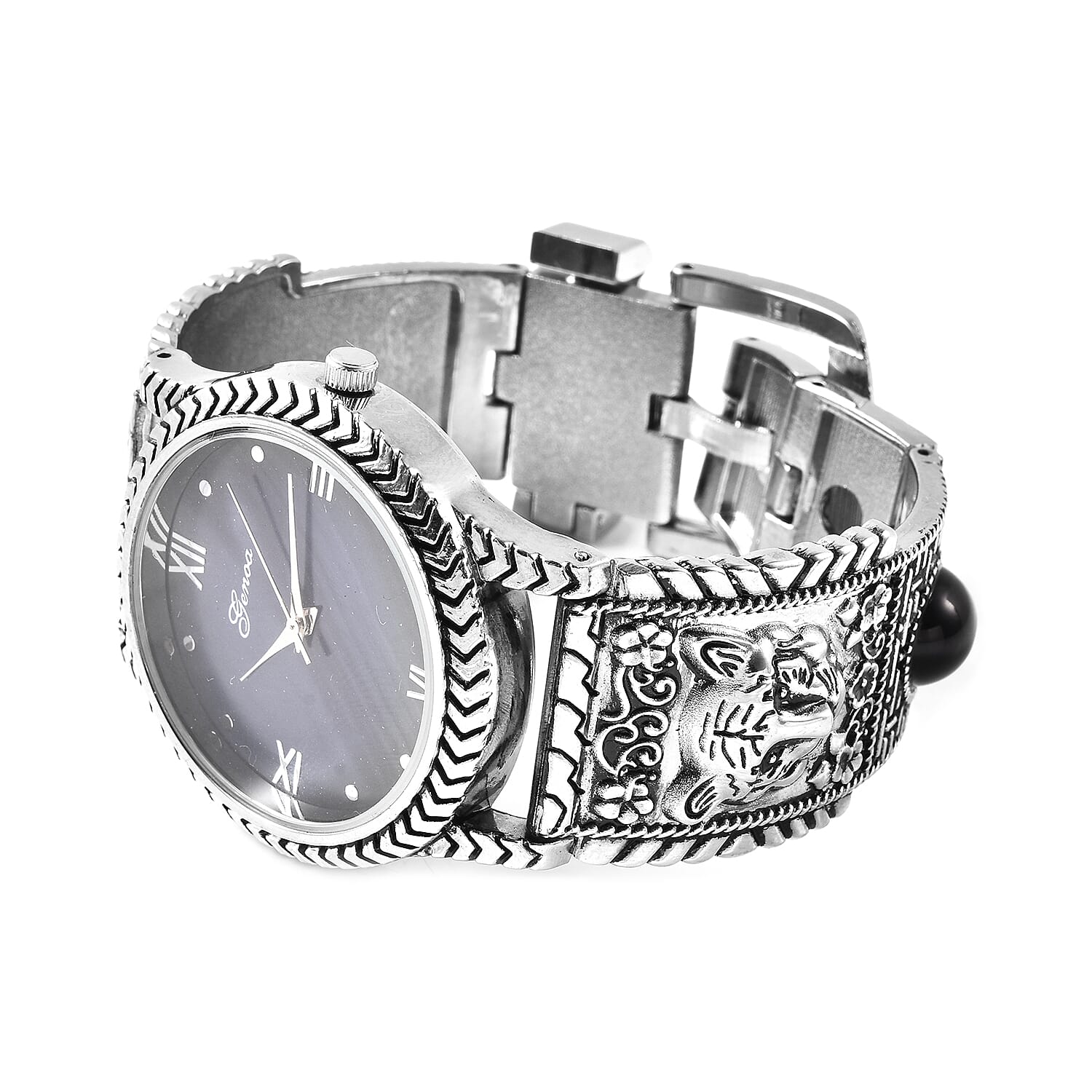 Genoa Japanese Movement Dark Blue Water Resistant Watch