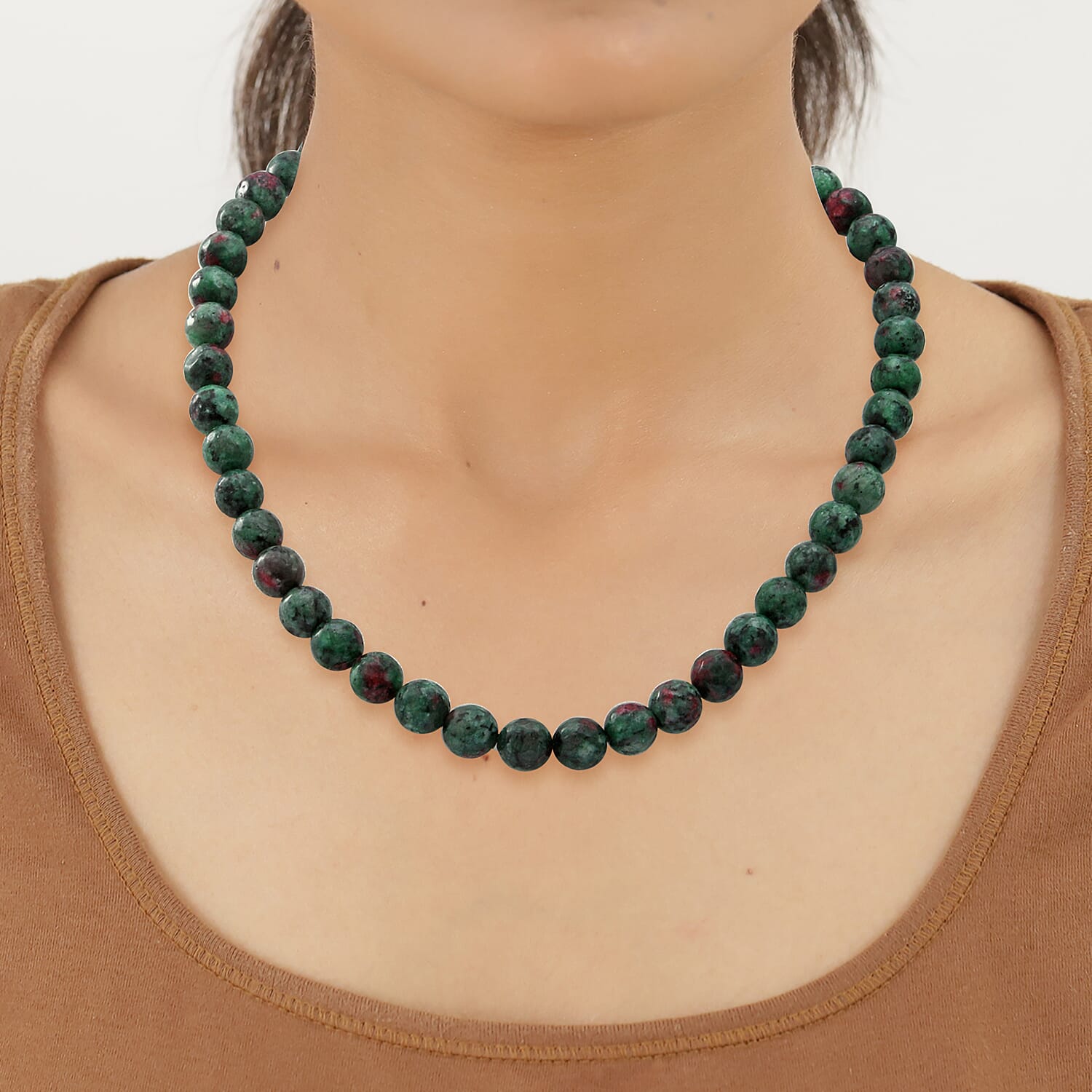 Collectors Edition- Rare Natural Ruby Zoisite  Necklace (Size - 18)  Sterling Silver 250.00 ct