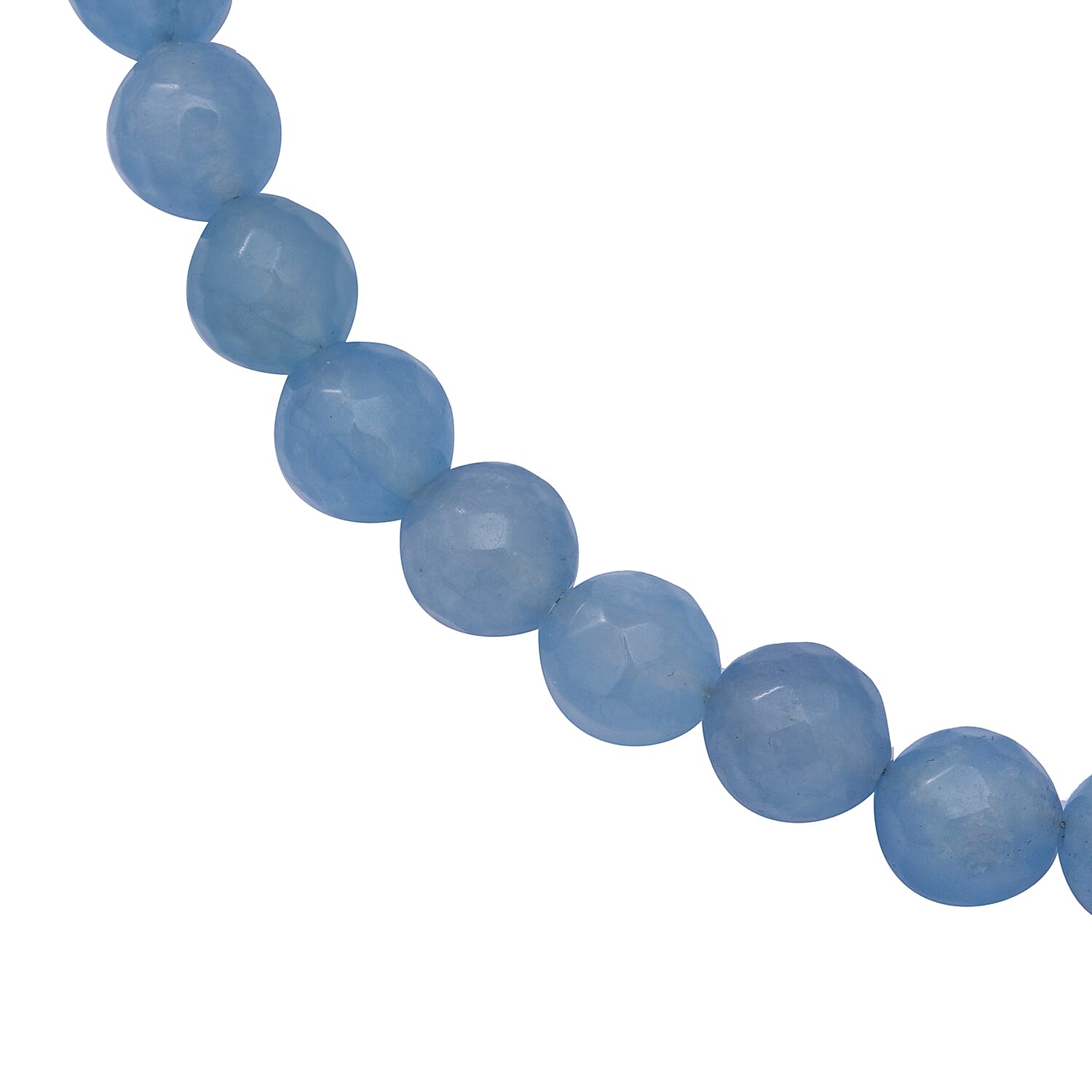 Blue Chalcedony Quartz Beaded Necklace (Size 18) in Sterling Silver 250.00 Ct