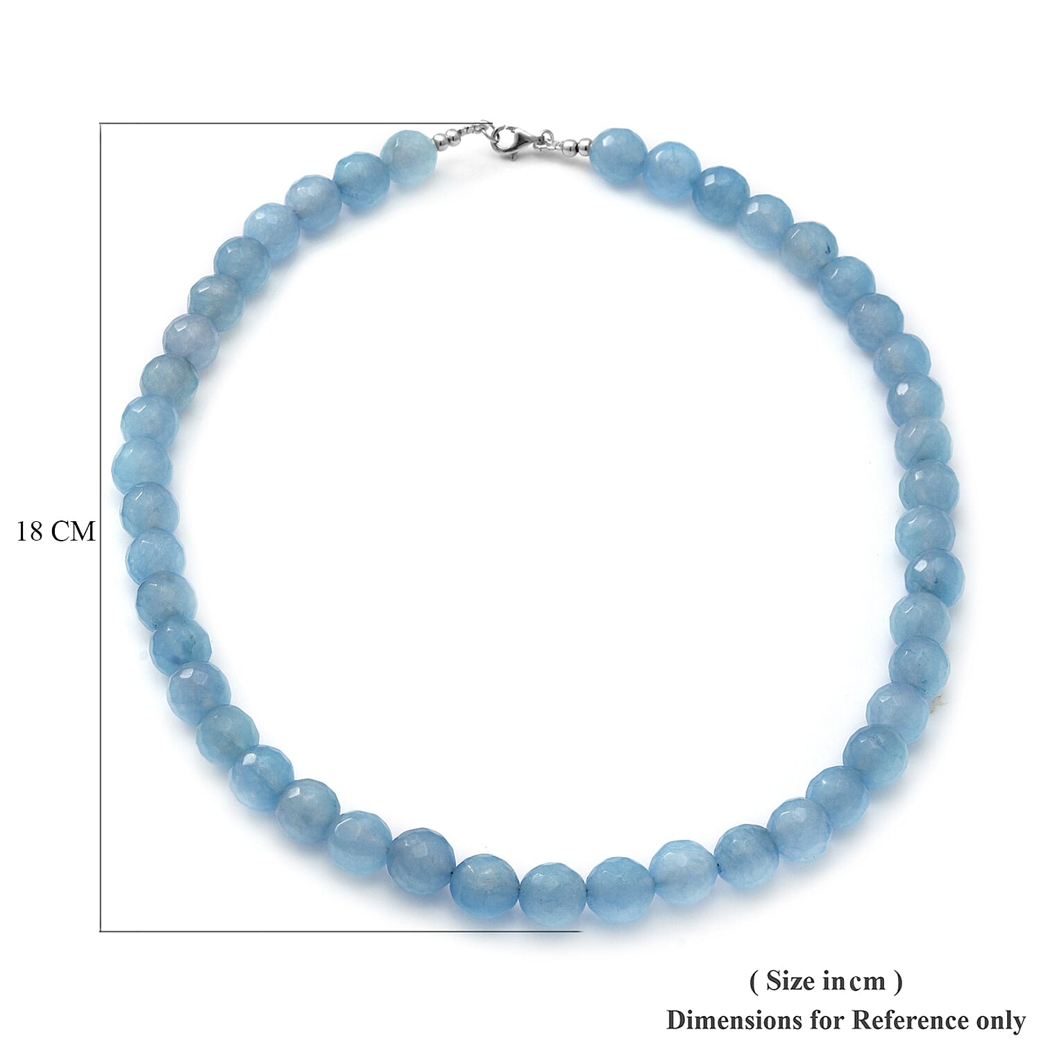 Blue Chalcedony Quartz Beaded Necklace (Size 18) in Sterling Silver 250.00 Ct