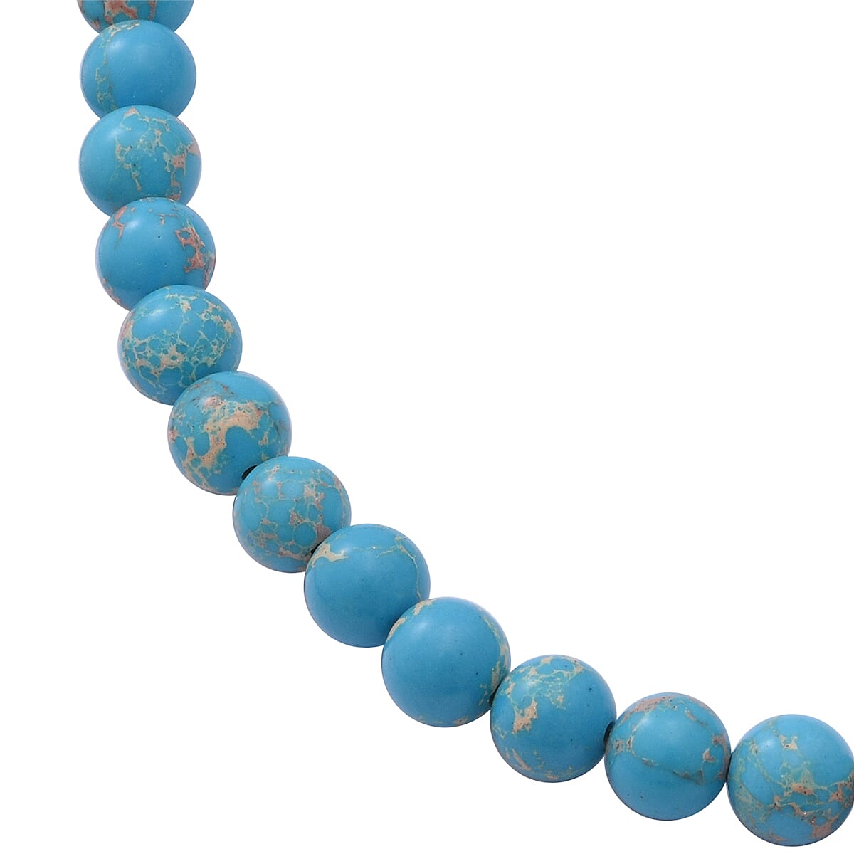 Blue Imperial Beads Necklace (Size - 18) in Sterling Silver 250.00 Ct.
