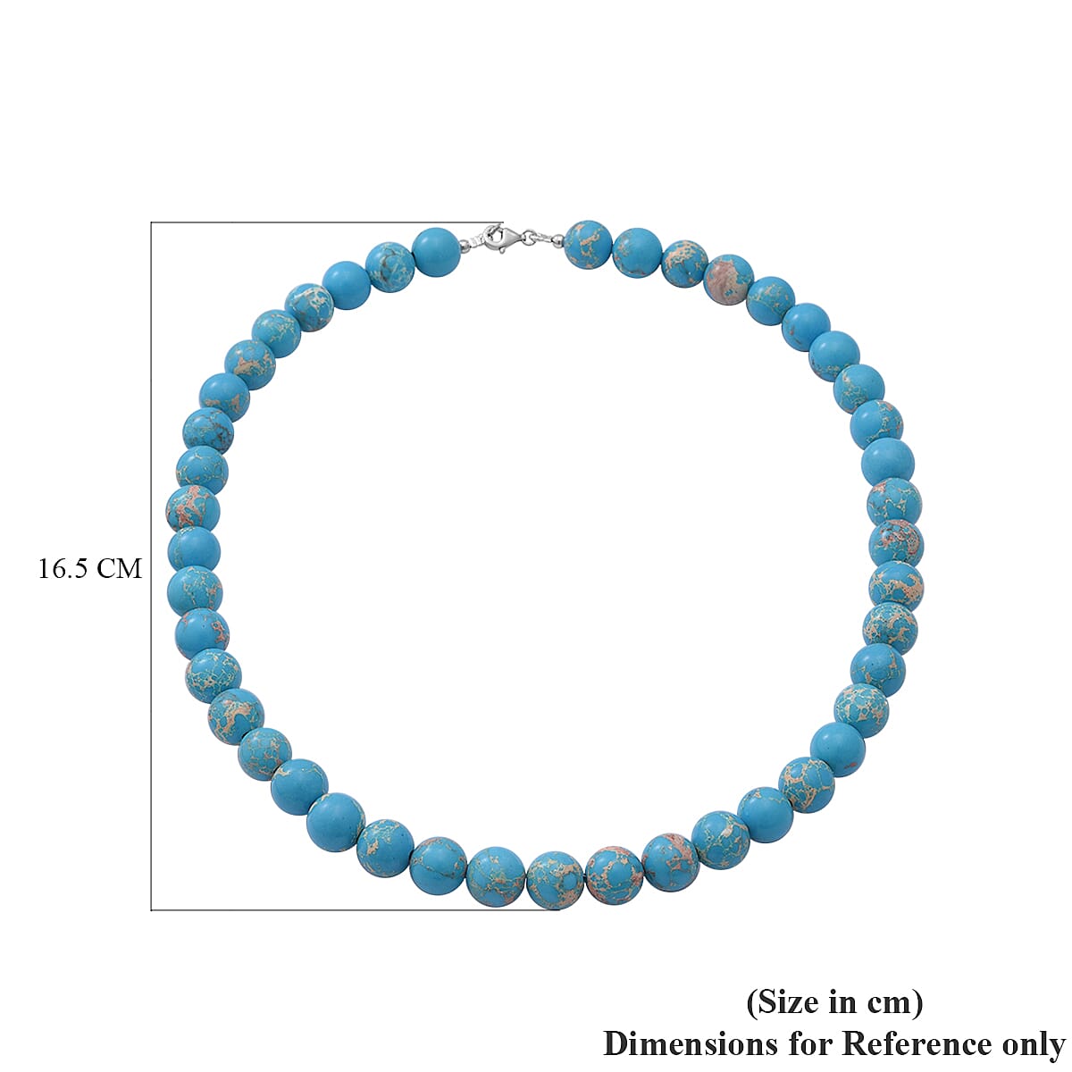 Blue Imperial Beads Necklace (Size - 18) in Sterling Silver 250.00 Ct.