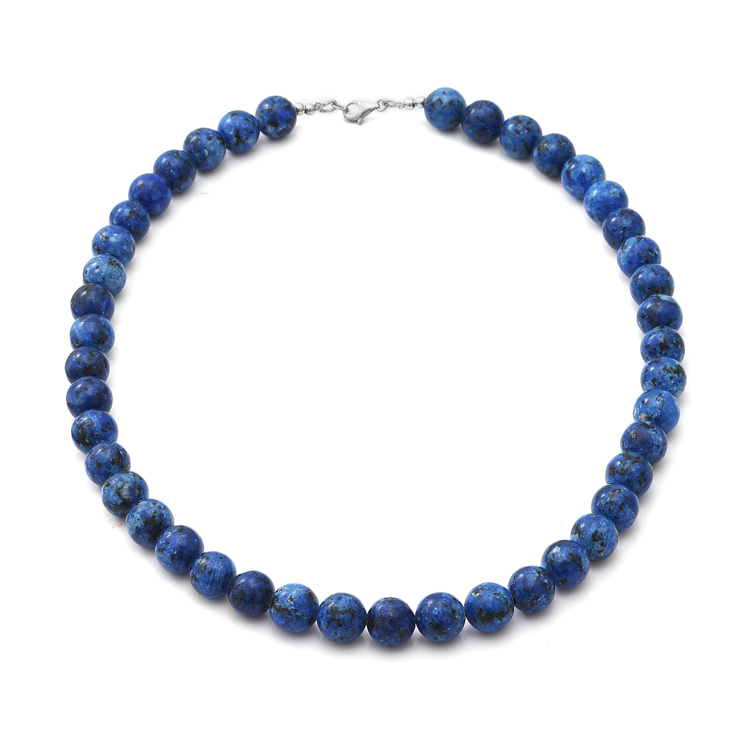 Dumortierite Beads Necklace (Size 18) in Sterling Silver 306.00 Ct.