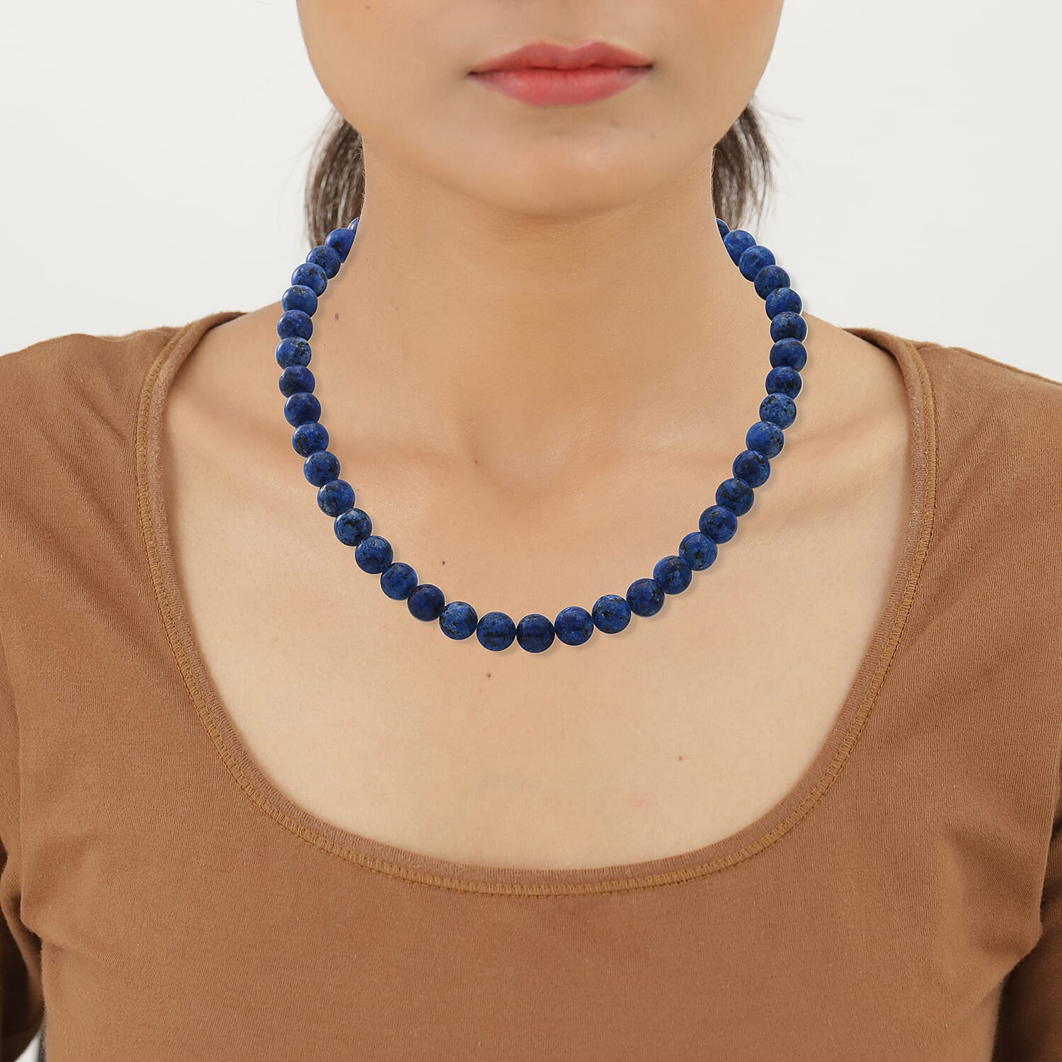 Dumortierite Beads Necklace (Size 18) in Sterling Silver 306.00 Ct.
