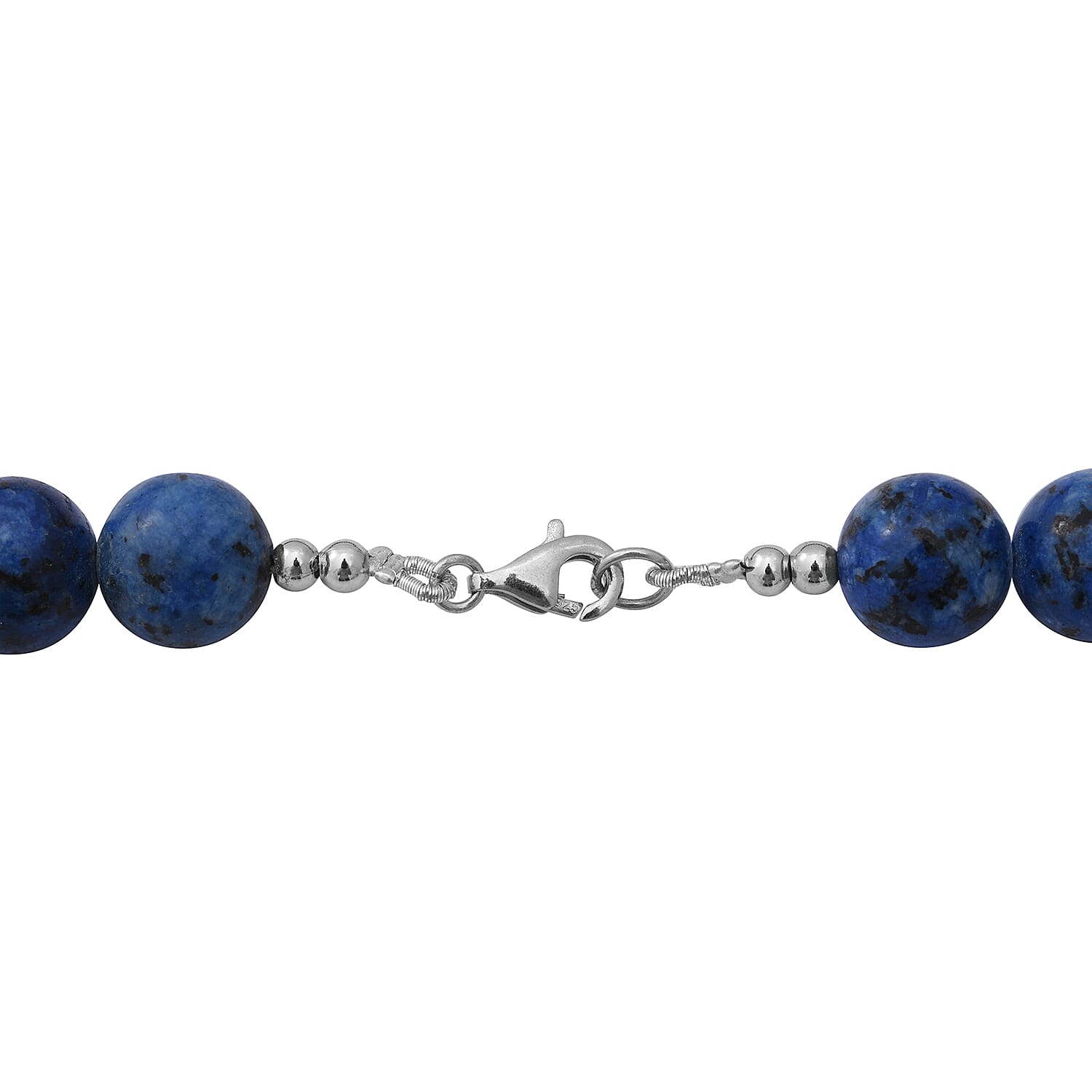 Dumortierite Beads Necklace (Size 18) in Sterling Silver 306.00 Ct.