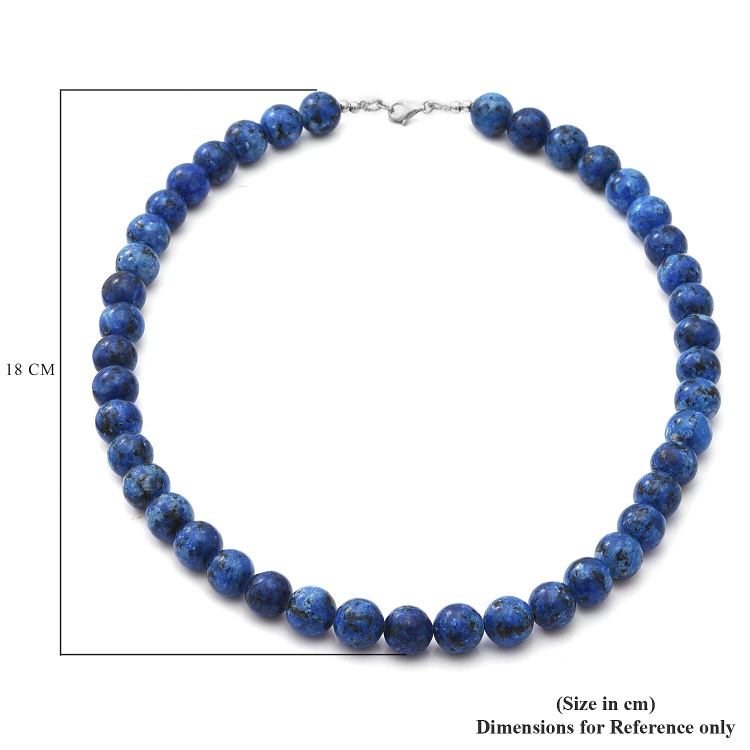 Dumortierite Beads Necklace (Size 18) in Sterling Silver 306.00 Ct.