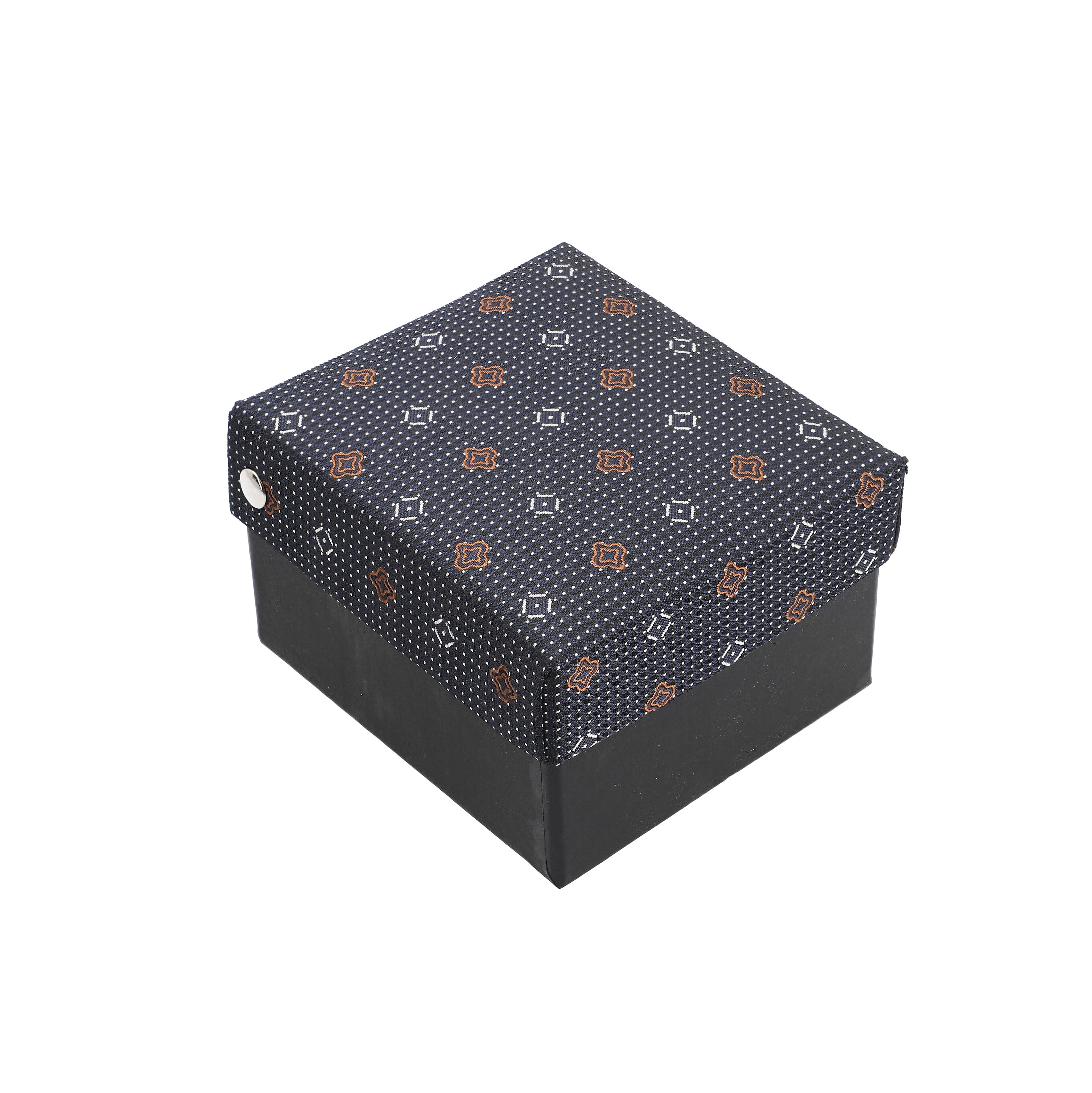 3 Piece Set - Tie, Cufflink, Pocket Square in a Gift Box - Black (Size Tie- 150x8 cm; Pocket Square- 25 cm)