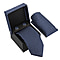 3 Piece Set - Tie, Cufflink, Pocket Square in a Gift Box - Blue Size Tie: 150x7.6cm Pocket Square