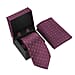 3 Piece Set - Tie, Cufflink, Pocket Square in a Gift Box - Purple Size Tie: 150x7.6cm Pocket Square