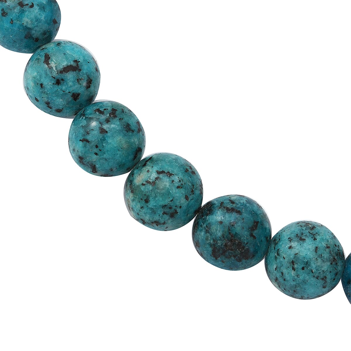 African Turquoise Beads Necklace (Size 18) in Sterling Silver 303.00 Ct.