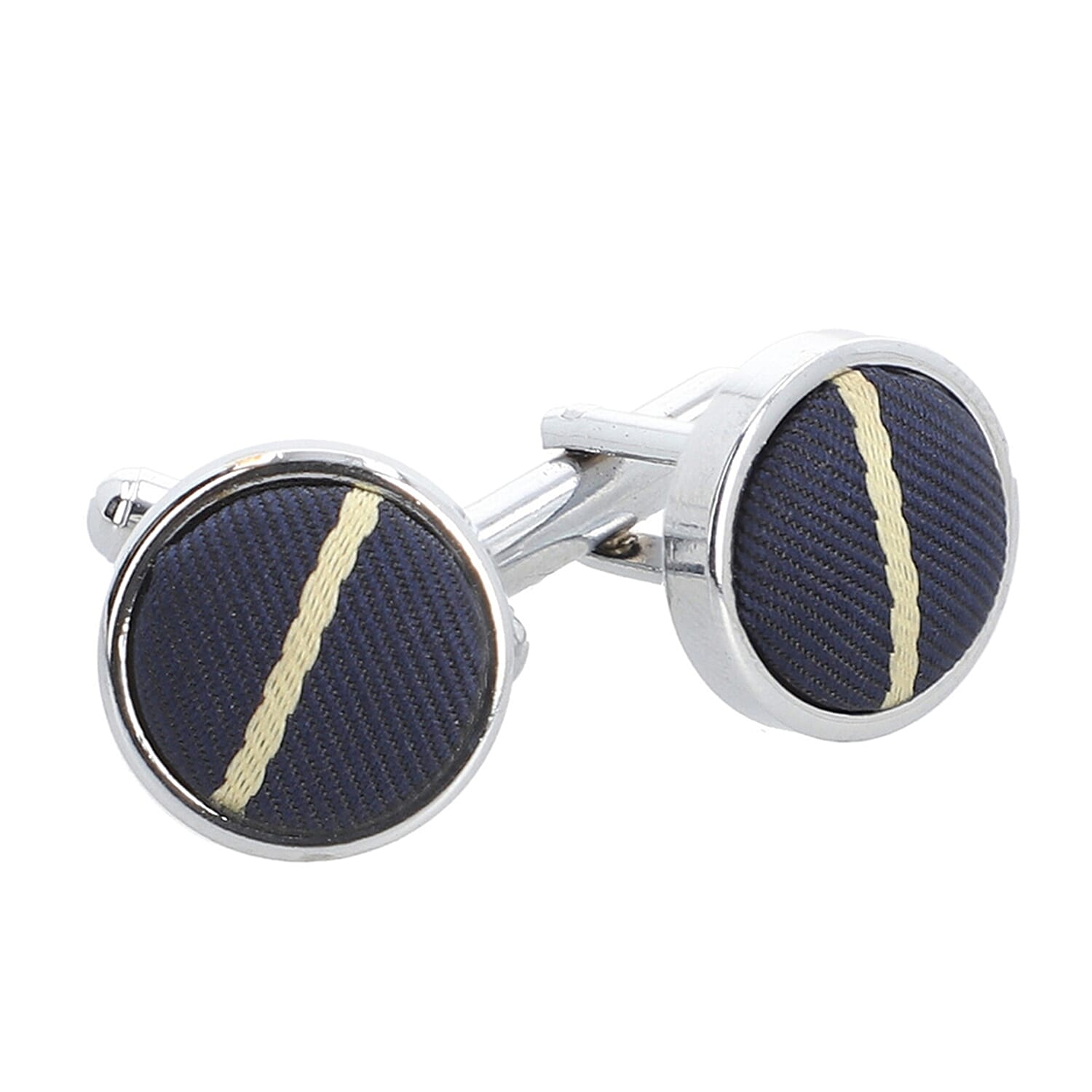 3 Piece Set - Tie, Cufflink, Pocket Square in a Gift Box - Navy (Size Tie- 150x8 cm; Pocket Square- 25 Cm)