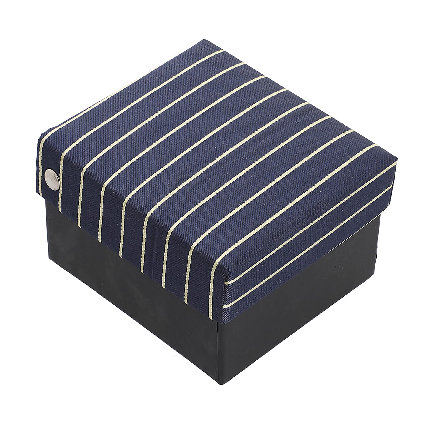 3 Piece Set - Tie, Cufflink, Pocket Square in a Gift Box - Navy (Size Tie- 150x8 cm; Pocket Square- 25 Cm)