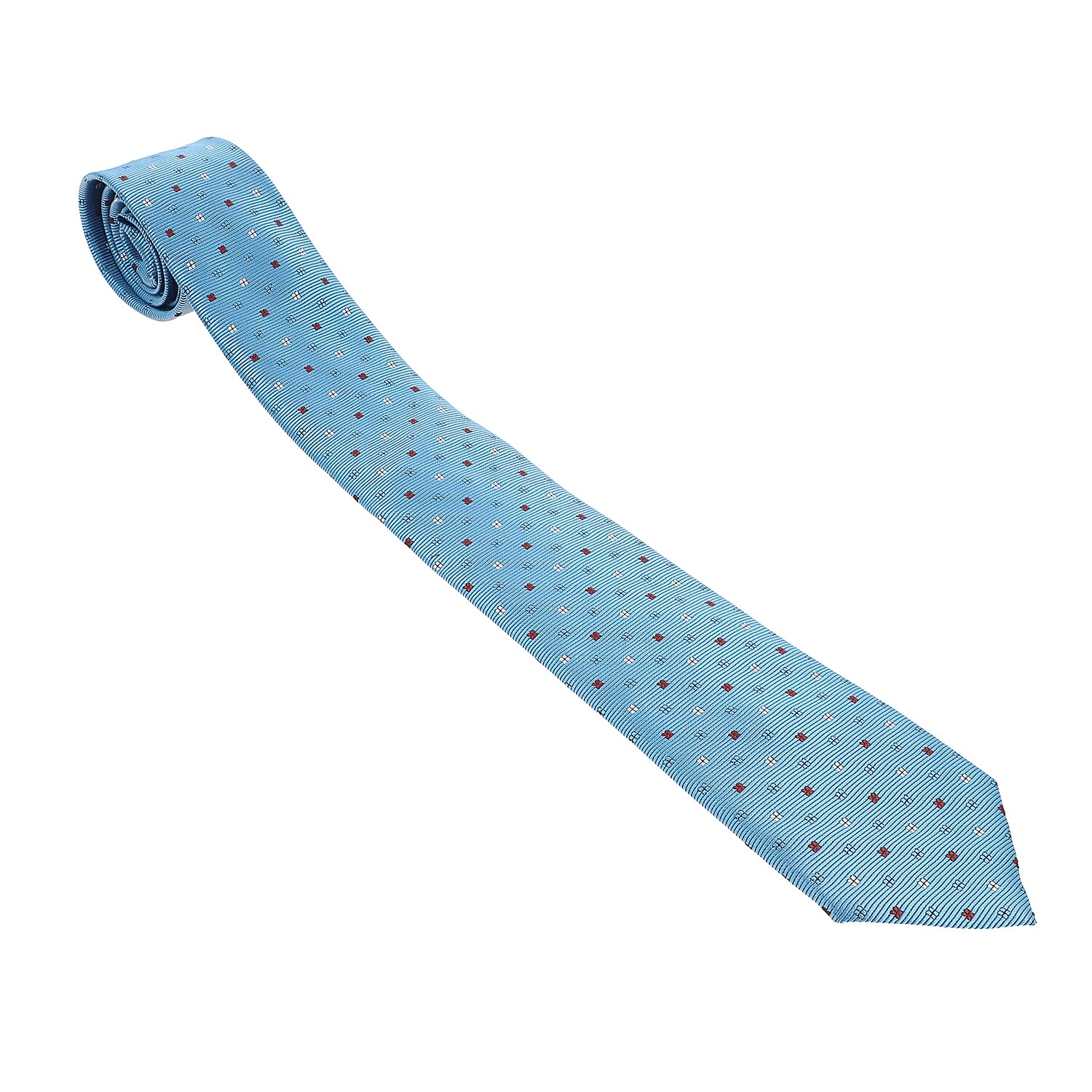 3 Piece Set - Tie, Cufflink, Pocket Square in a Gift Box -  Teal (Size Tie- 150x8 cm; Pocket Square- 25 cm)