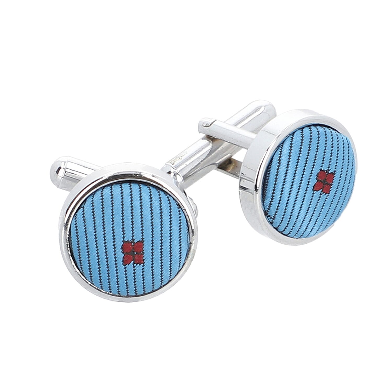 3 Piece Set - Tie, Cufflink, Pocket Square in a Gift Box -  Teal (Size Tie- 150x8 cm; Pocket Square- 25 cm)