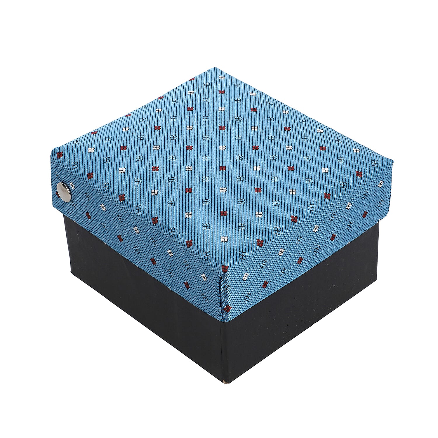 3 Piece Set - Tie, Cufflink, Pocket Square in a Gift Box -  Teal (Size Tie- 150x8 cm; Pocket Square- 25 cm)