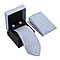 3 Piece Set - Tie, Cufflink, Pocket Square in a Gift Box - Light Blue Size Tie: 150x7.6cm Pocket Square