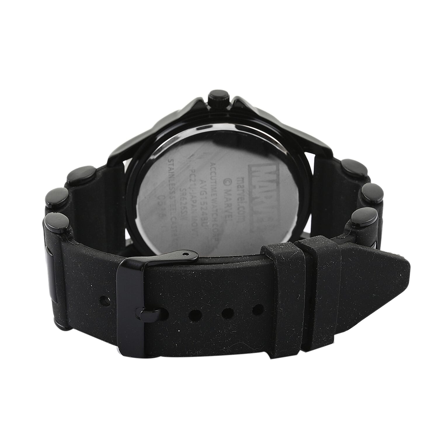 Marvel Avengers Quartz Movement Watch with Stainless Steel Black Rubber Strap (50mm)