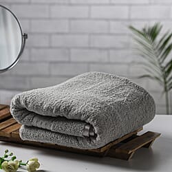 100%Egyptian Cotton Terry Towel Sheet (Size:165x90Cm) - Silver Grey