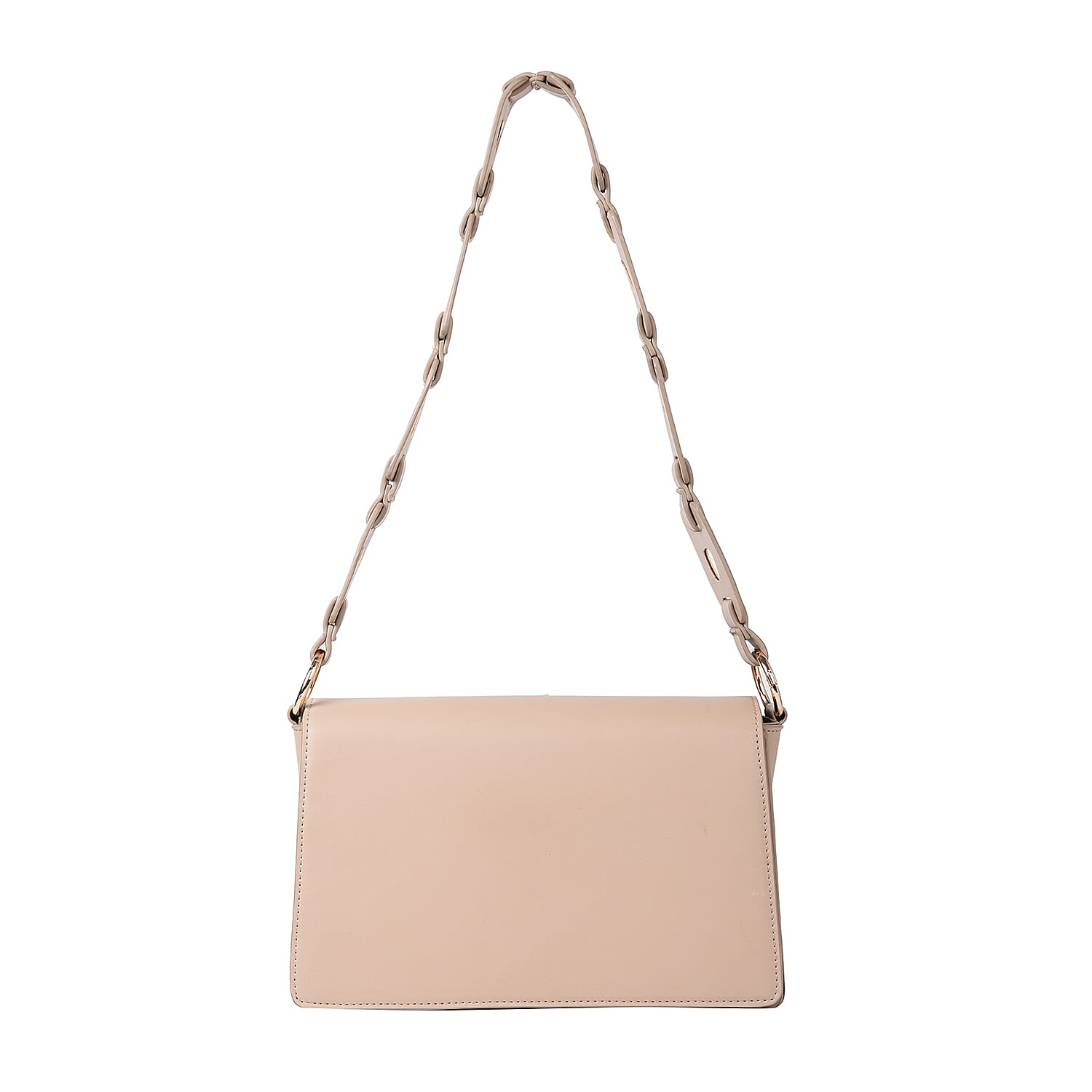 PASSAGE Solid Colour Shoulder Bag with Magnetic Clasp Closure (Size 26x14x7cm) - Light Brown