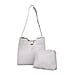 Set of 2 - PASSAGE Croc Embossed Tote bag and Pouch with Zipper Closure (Pouch size: 20x6x18cm and Bag size: 26X9X23 cm) - Green
