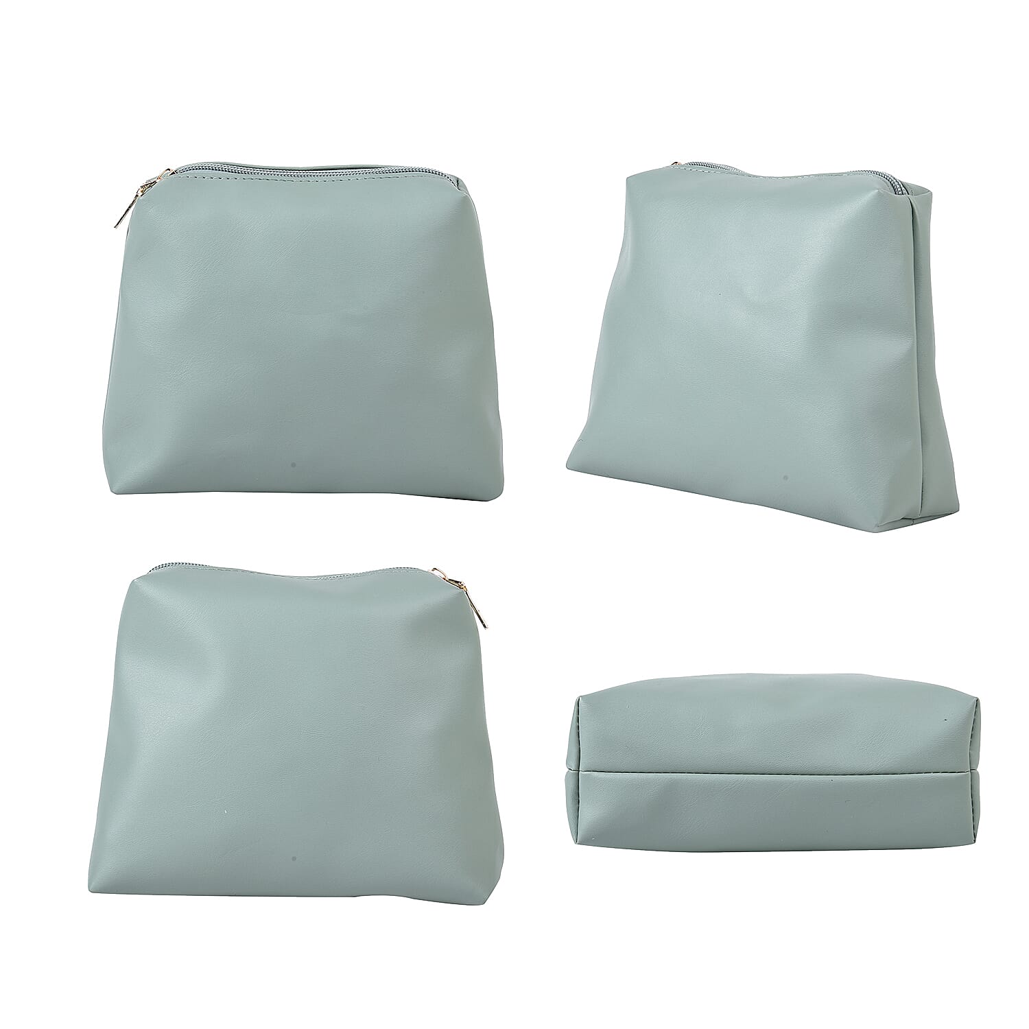 Set of 2 - PASSAGE Croc Embossed Tote bag and Pouch with Zipper Closure (Pouch size- 20x6x18cm and Bag size- 26X9X23 cm) - Green