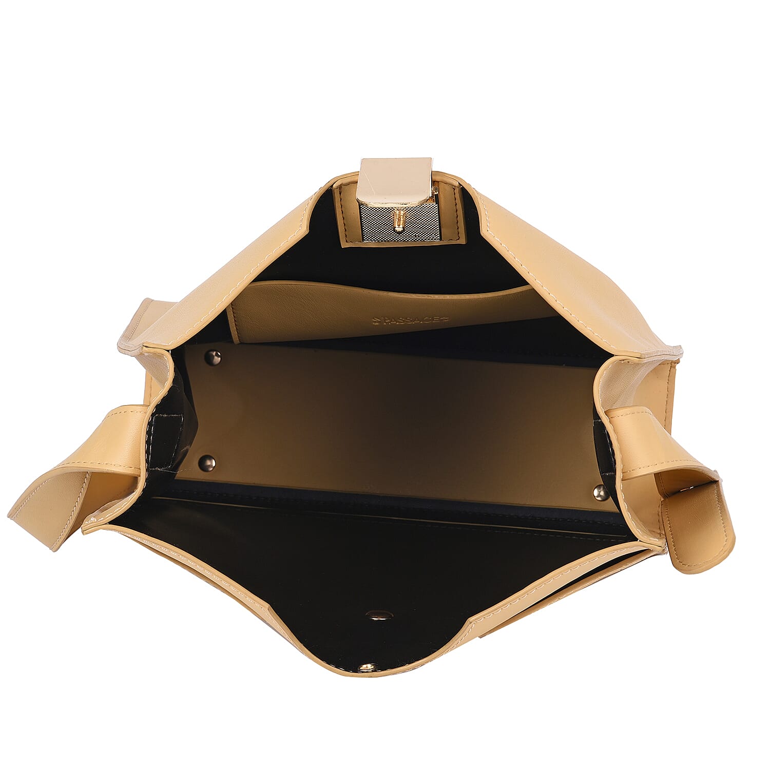 Set of 2 - PASSAGE Croc Embossed Tote bag and Pouch with Zipper Closure (Pouch size- 20x6x18cm and Bag size- 26x9x23cm) - Yellow