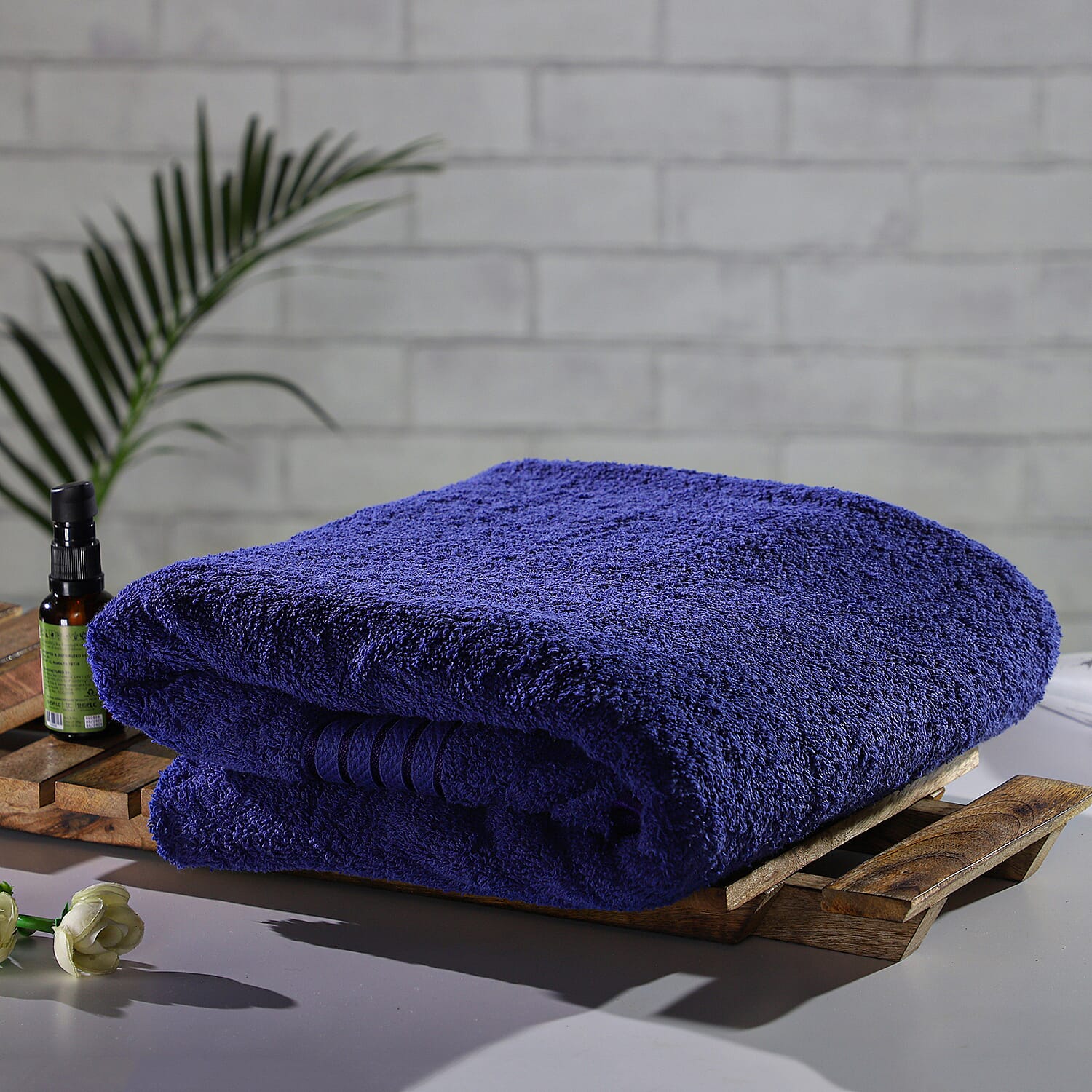 100%Egyptian Cotton Terry Towel Sheet (Size-165x90Cm) - Navy