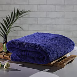 100%Egyptian Cotton Terry Towel Sheet (Size:165x90Cm) - Navy