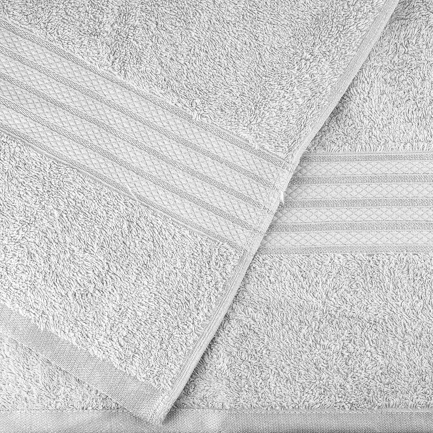 3 Piece Set - 100%Egyptian Cotton Bath Towel (Size 76x137Cm), Hand Towel (Size 41x71Cm) and Face Towel (Size 30 Cm) - Grey