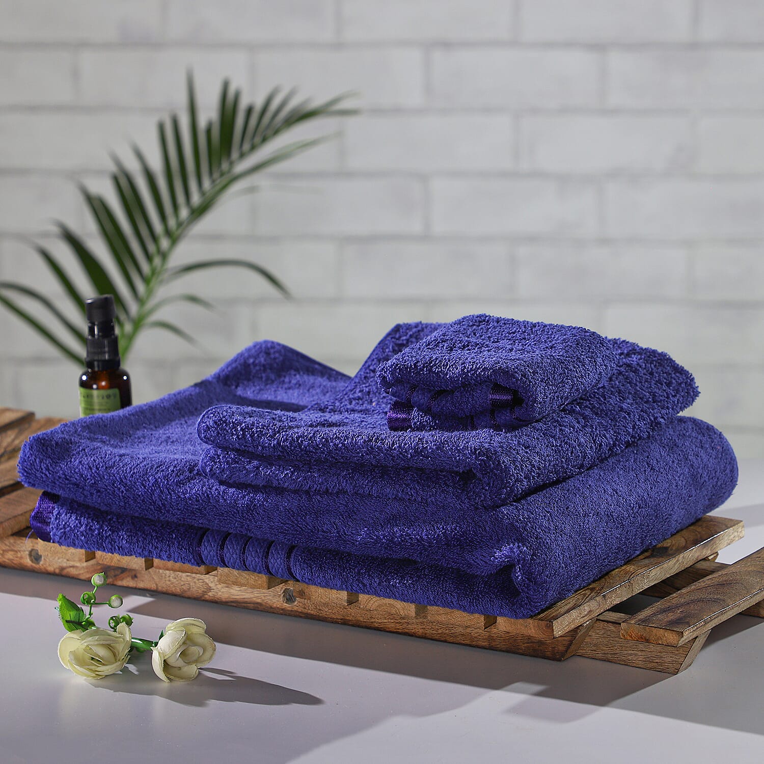 3 Piece Set - 100%Egyptian Cotton Bath Towel (Size 76x137Cm), Hand Towel (Size 41x71Cm) and Face Towel (Size 30 Cm) - Navy