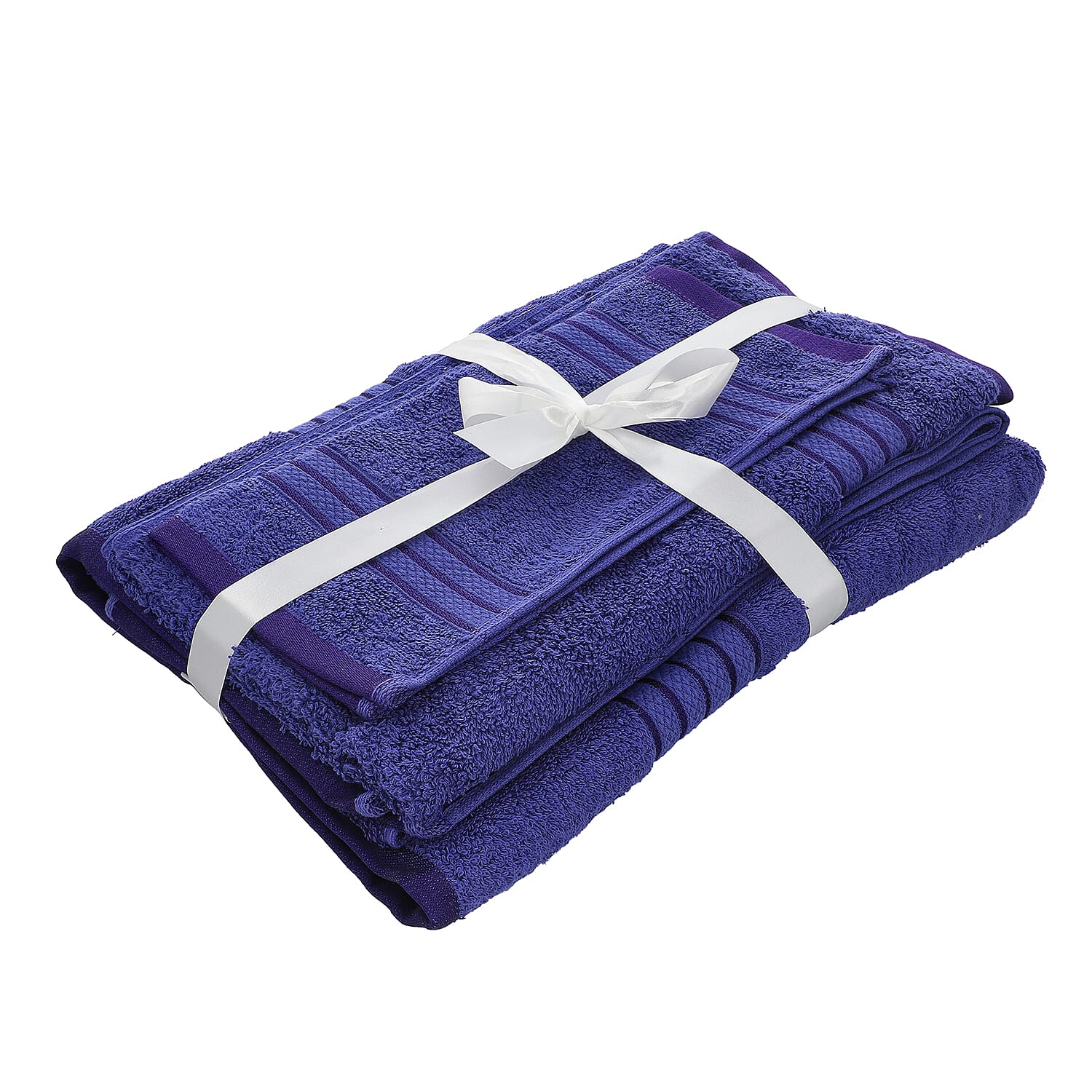 3 Piece Set - 100%Egyptian Cotton Bath Towel (Size 76x137Cm), Hand Towel (Size 41x71Cm) and Face Towel (Size 30 Cm) - Navy
